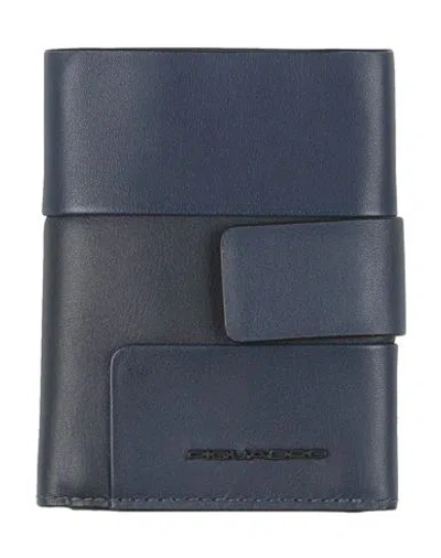 Piquadro Man Wallet Navy Size - Cow Leather