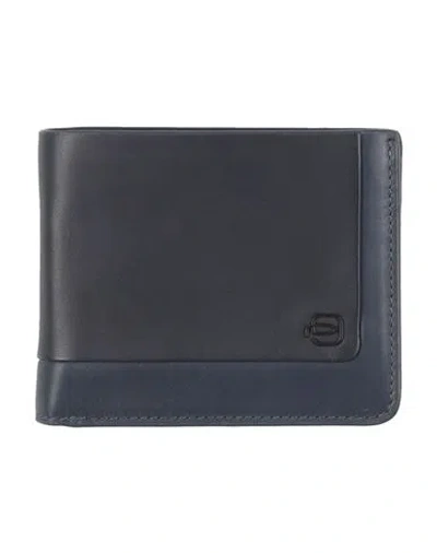 Piquadro Man Wallet Navy Size - Cow Leather