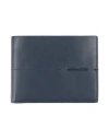Piquadro Man Wallet Navy Size - Cow Leather In Blue