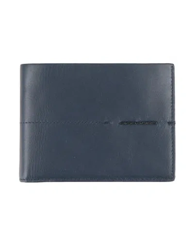 Piquadro Man Wallet Navy Size - Cow Leather In Blue