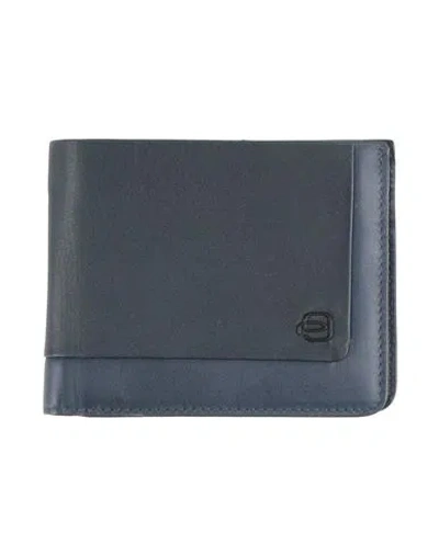 Piquadro Man Wallet Navy Size - Leather In Blue