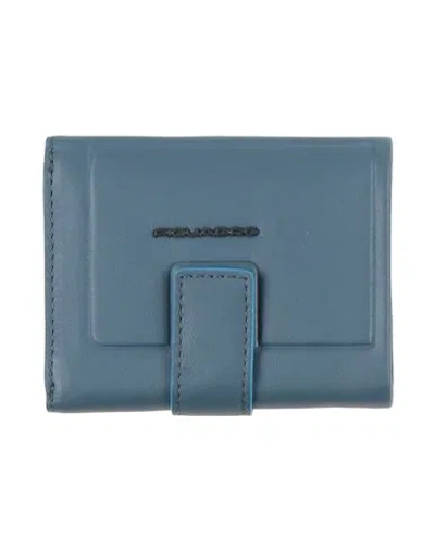 Piquadro Man Wallet Slate Blue Size - Cow Leather