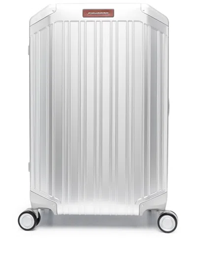 Piquadro Medium Aluminium Suitcase In Grigio