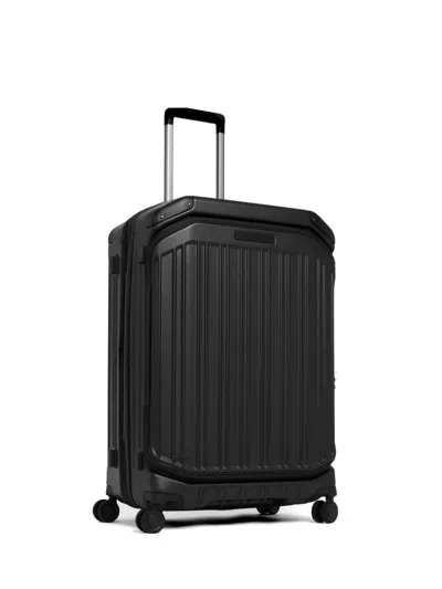 Piquadro Medium Expandable Dual-opening Luggage In Black