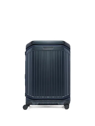 Piquadro Medium Expandable Hardside Suitcase In Blue