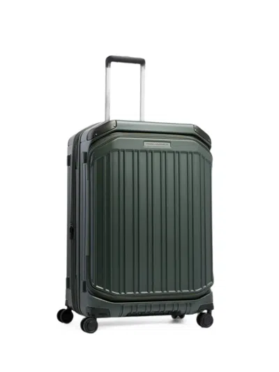 Piquadro Medium Expandable Hardside Suitcase In Green