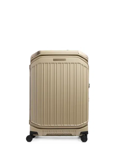 Piquadro Medium Expandable Hardside Suitcase In Neutral