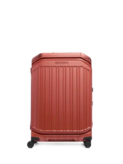 Piquadro Medium Expandable Hardside Suitcase In Red