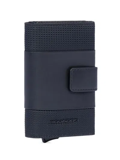 Piquadro Mesh-panel Card Holder In Blue