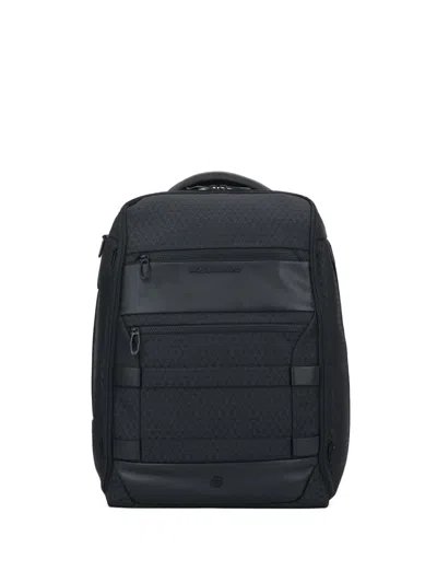 Piquadro Modular Zipped Panelled Backpack In Black