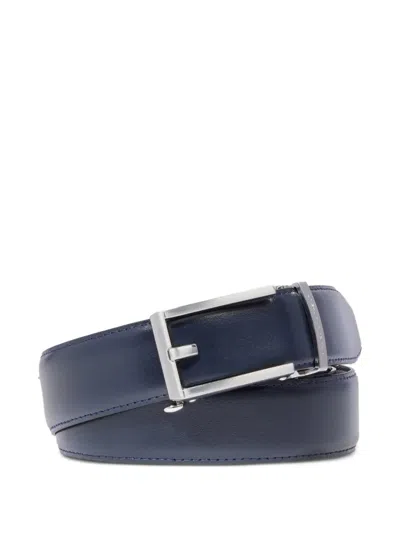 Piquadro No-holes Adjustable Leather Belt In Black