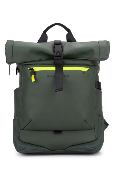Piquadro Olive Logo Backpack