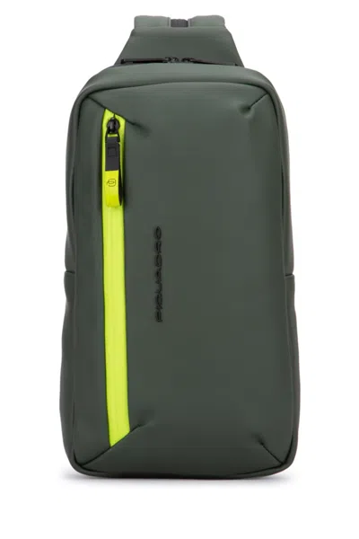 Piquadro Olive Logo-raised Backpack