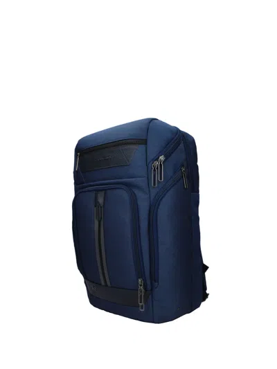 Piquadro Panelled Backpack In Blue