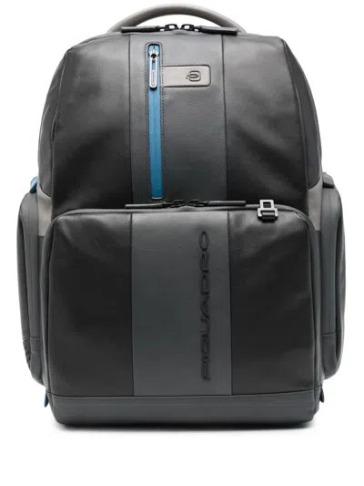 Piquadro Panelled Backpack In Gray