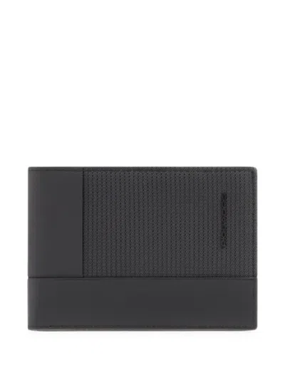 Piquadro Panelled Bifold Wallet In Black