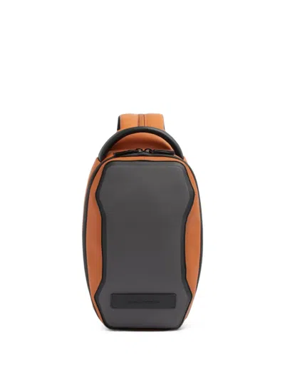 Piquadro Panelled Logo-plaque Convertible Backpack In Multi