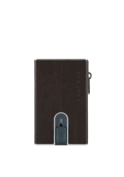Piquadro Pop-up Leather Wallet In Brown