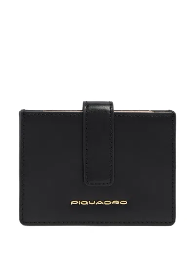 Piquadro Patricia Logo-plaque Accordion Cardholder In Black