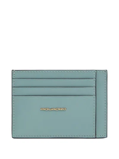 Piquadro Patricia Logo-plaque Slim Cardholder In Black