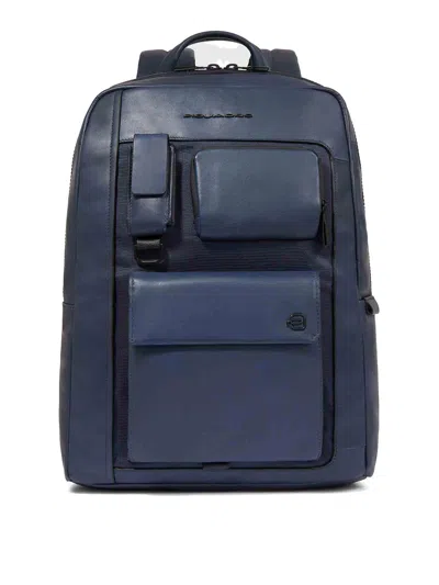 Piquadro Pc Backpack 14 In Blue