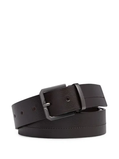 Piquadro Pebbled Belt In Brown