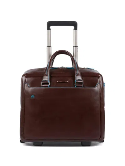Piquadro 퍼스널라이저블 레더 파일럿 백 In Burgundy