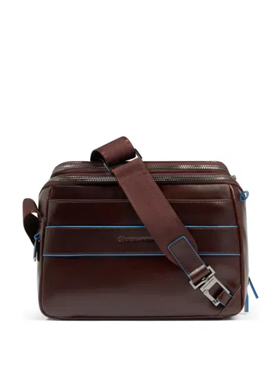 Piquadro Personalizable Leather Crossbody Bag In Purple