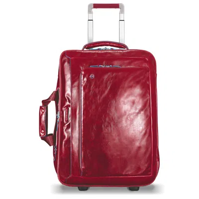 Piquadro , , Leather, Cabin Trolley, Red, 51 X 38 X 23, With Double Notebook And Ip Gwlp3