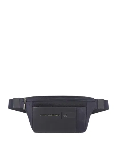 Piquadro Pockets Leather Belt Bag In Blue