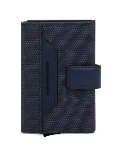 Piquadro Pop-up Card Holder In Blue