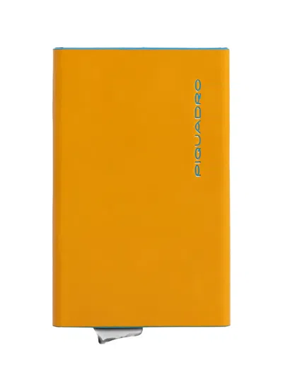 Piquadro Pop-up Rfid-protection Card Holder In Yellow