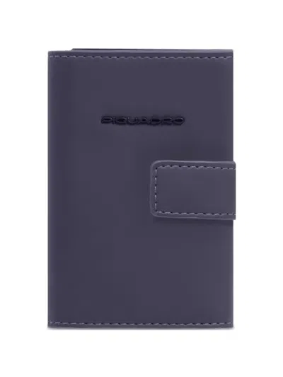 Piquadro Pop-up Water-resistant Card Holder In Blue