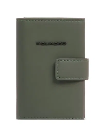 Piquadro Pop-up Water-resistant Card Holder In Green