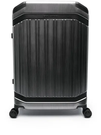 Piquadro Pql-premium Logo-plaque Luggage Bag In Grey