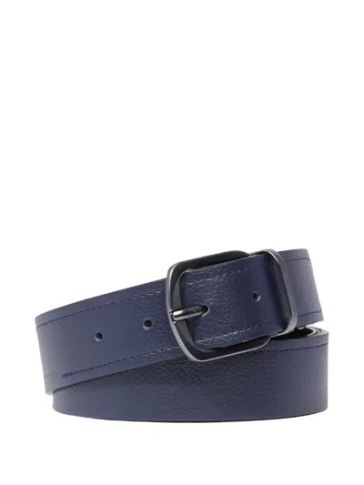 Piquadro Prong-buckle Grained-leather Belt In Orange