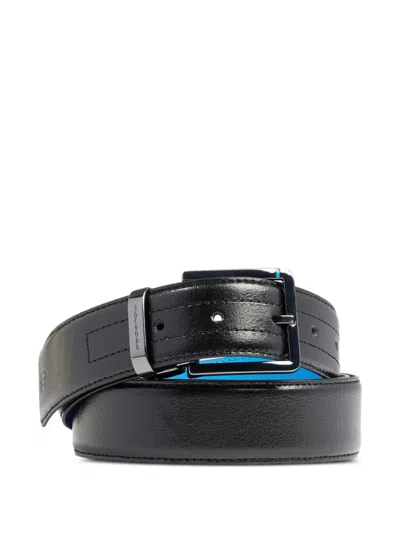 Piquadro Prong-buckle Leather Belt In Black