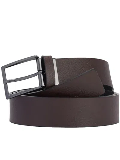 Piquadro Leather Belt In Multicolor