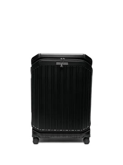 Piquadro Ridged Hard-shell Suitcase In Black