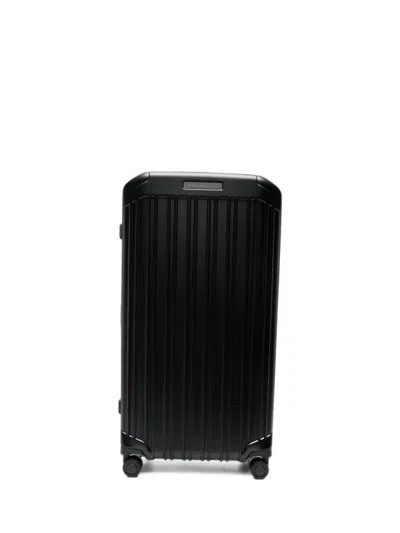 Piquadro Ridged Suitcase In Black
