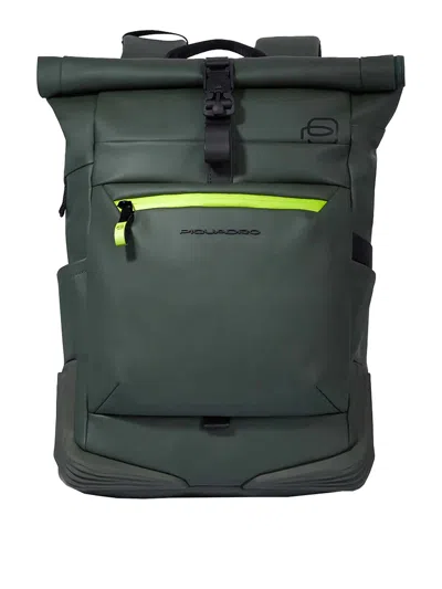 Piquadro Roll Top Backpack In Black
