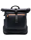 Piquadro Roll-top Backpack In Black