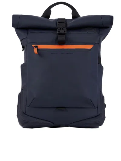 Piquadro Roll-top Backpack For Pc And Ipad Cpn Chest Strap Bags In Blue
