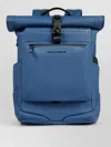 Piquadro Roll Top Backpack Front Pocket Handle