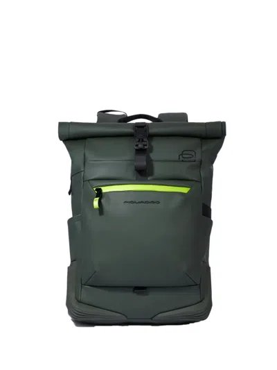 Piquadro Roll-top 15,6" Backpack In Green