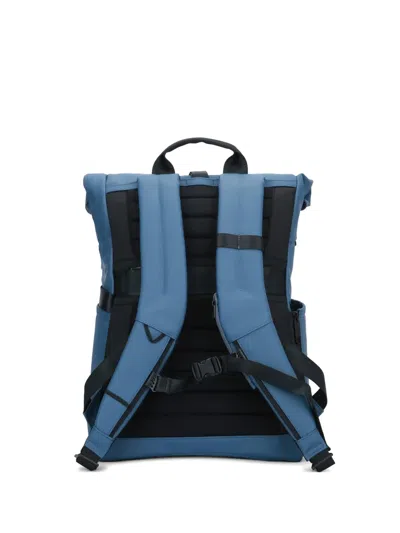 Piquadro Roll-top Logo-detail Backpack In Blue
