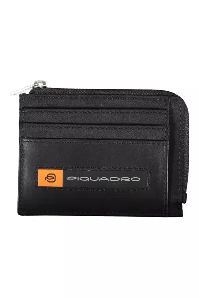 Piquadro Sleek Recycled Material Card Holder In Black