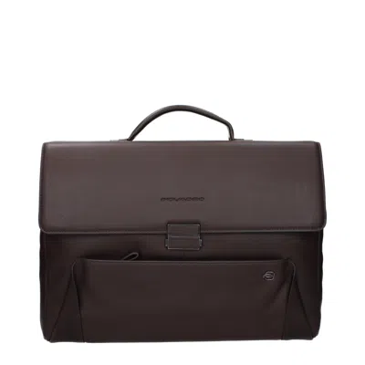 Piquadro Men's Work Bags Brown Leather/moro Head