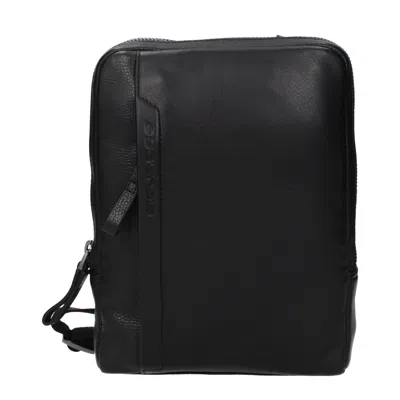 Piquadro Men's Leather Shoulder Bag Black