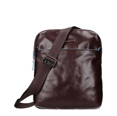 Piquadro Men's Crossbody Bags Leather Red/mahogany In Brown
